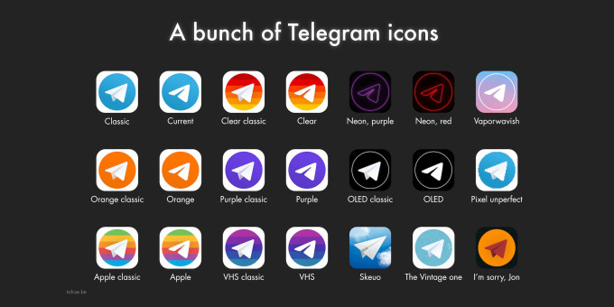 Thumbnail for the post about A bunch of Telegram icons